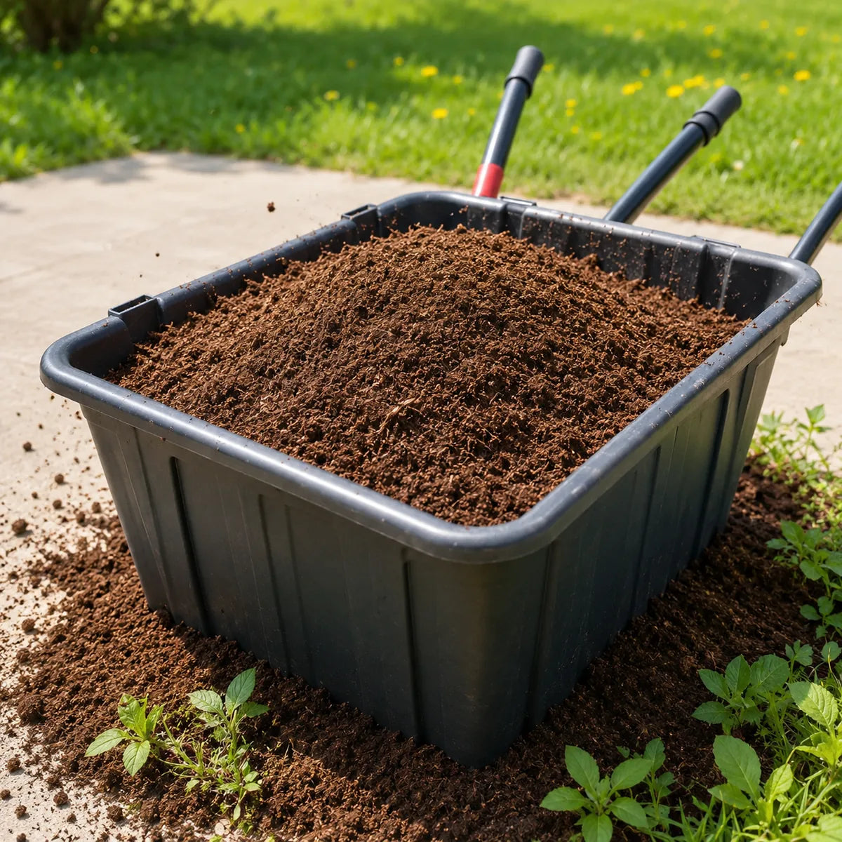 Hydrated coconut coir fluffed into a light planting medium